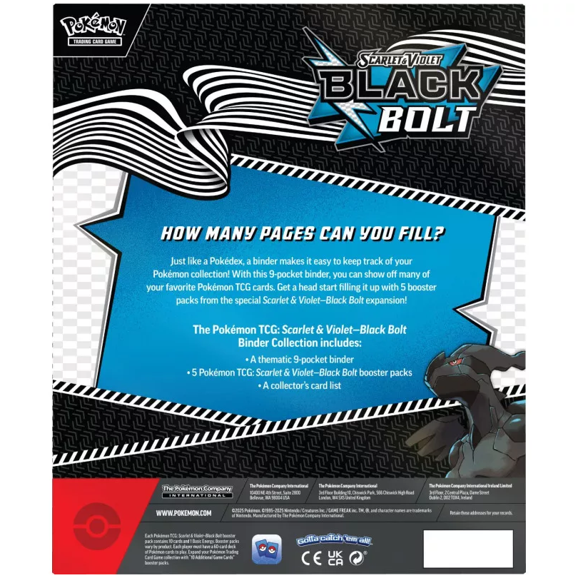 Pokemon TCG Scarlet & Violet 10.5 Black Bolt Binder Box