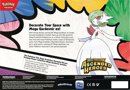 Pokémon TCG: Mega Evolution—Ascended Heroes Premium Poster Collection—Mega Gardevoir (1 Foil Promo Card, 1 Double-Sided Poster & 10 Booster Packs)