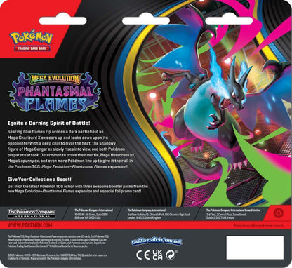 Pokemon TCG Mega Evolutions 2 Phantasmal Flames Three Booster Blister