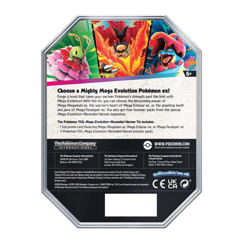 POKEMON TCG MEGA EVOLUTION ASCENDED HEROES TINS (SET OF 3)